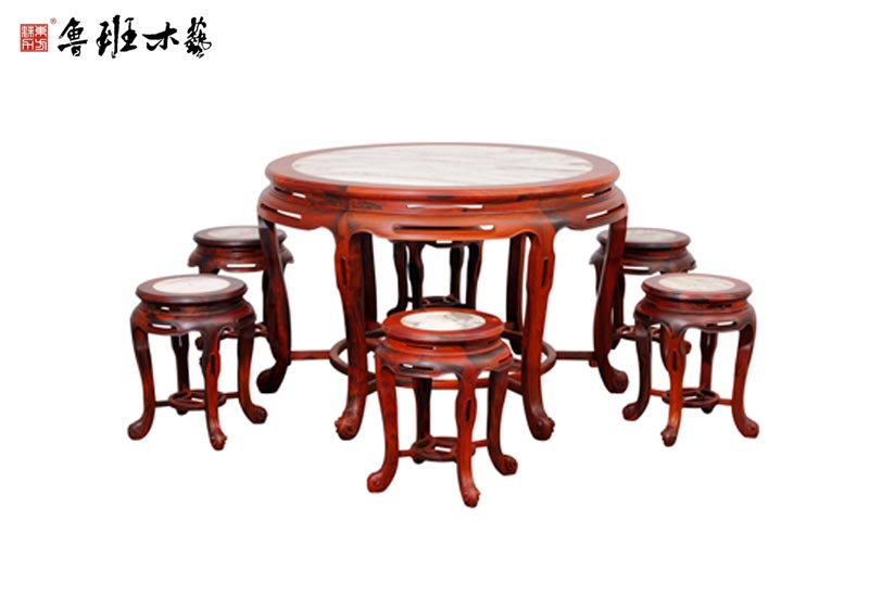 TD-2束腰開光石面圓餐臺